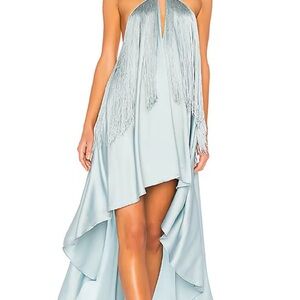 Elegant Blue Halter Dress